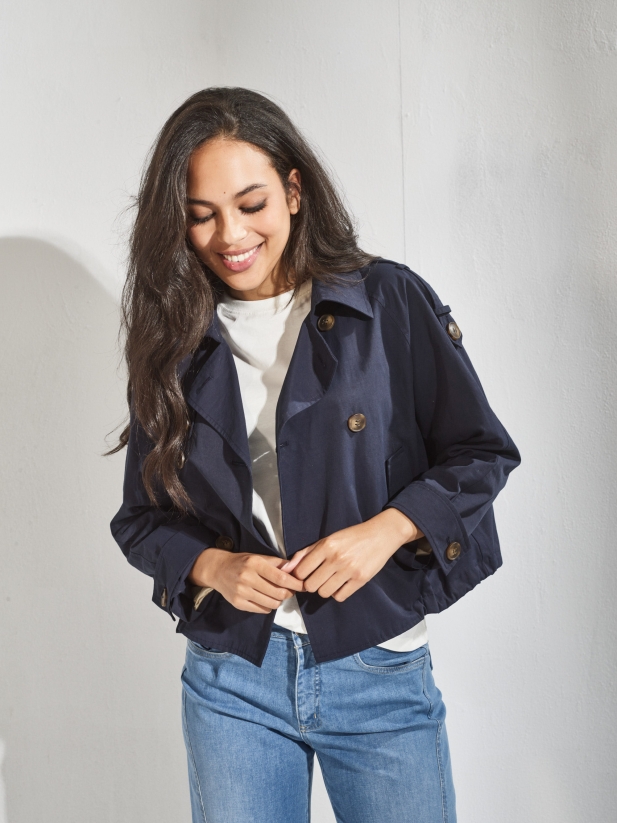 124-Trenchcoat short Navy 1