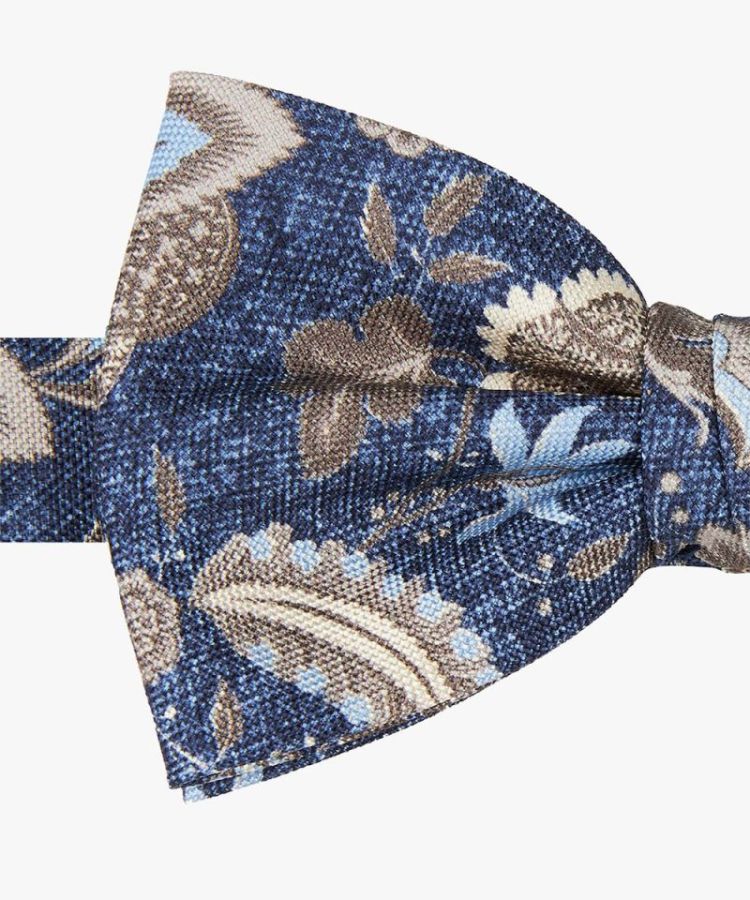 PPUV10023A BOWTIE SILK PRINT NAVY P Navy