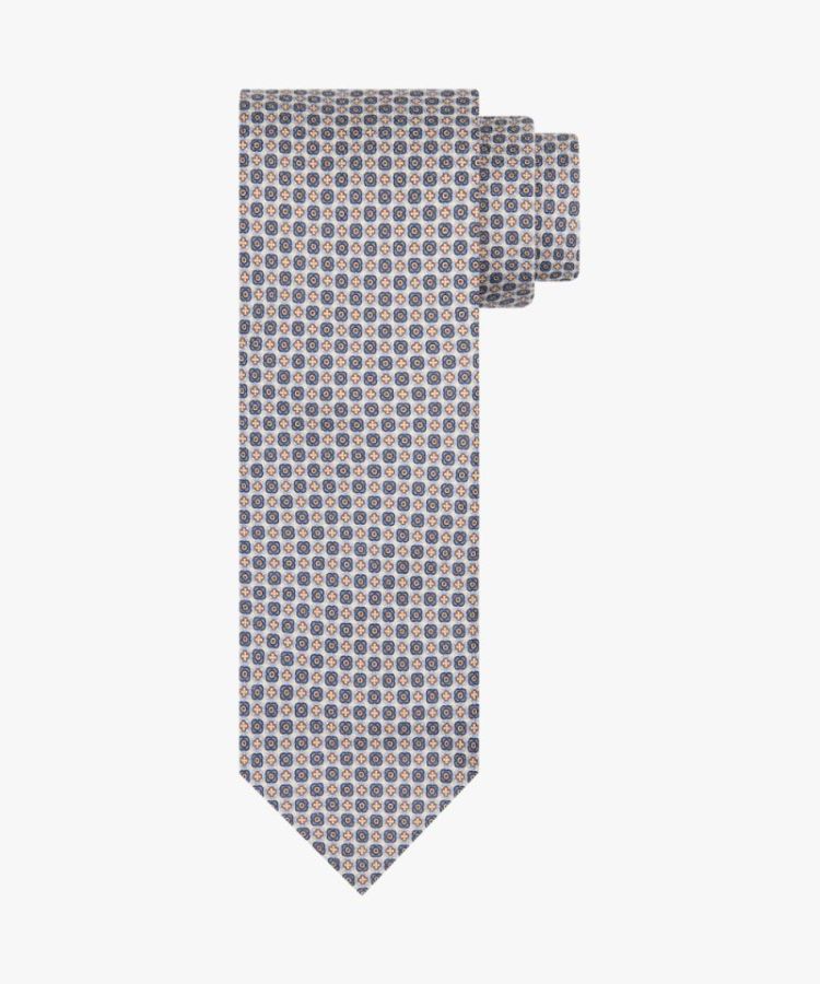 PPVA30009B TIE SILK PRINT BLUE M Blue