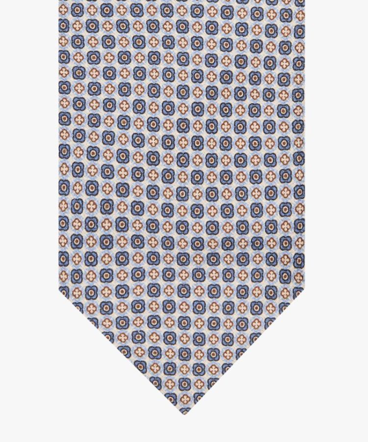 PPVA30009B TIE SILK PRINT BLUE M Blue