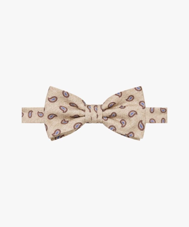 PPVV30014A BOWTIE SILK PRINT BEIGE F Beige