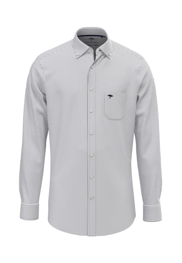 All Season Oxford Shirt. 1-1. B.D. 5570 navy strip