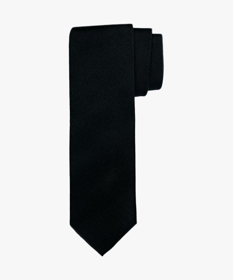 PP5AA0020A TIE SILK WOVEN BLACK A Black