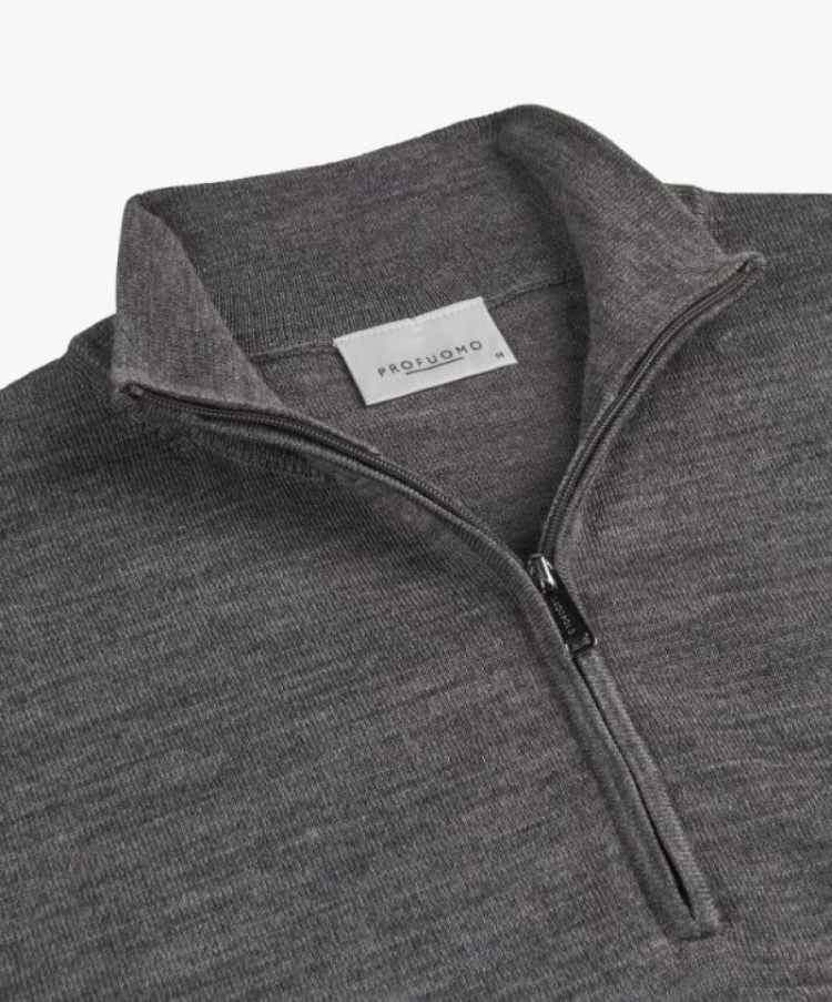 PP2J00012B PULLOVER HALF ZIP GREY C Grey