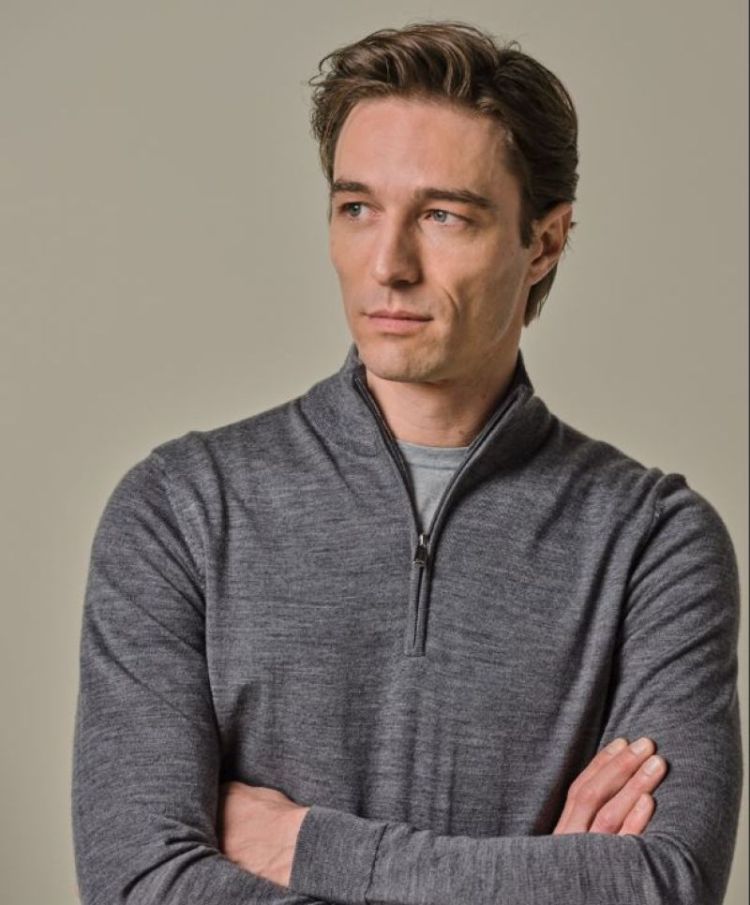 PP2J00012B PULLOVER HALF ZIP GREY C Grey