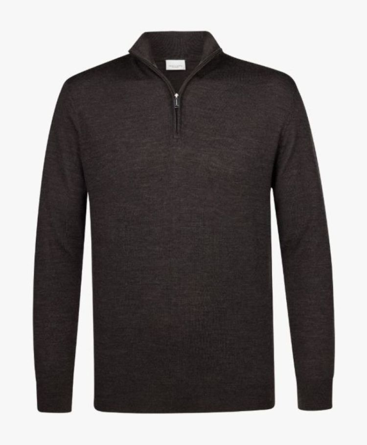 PP2J00012C PULLOVER HALF ZIP DARK BROWN H2 Dark Brown