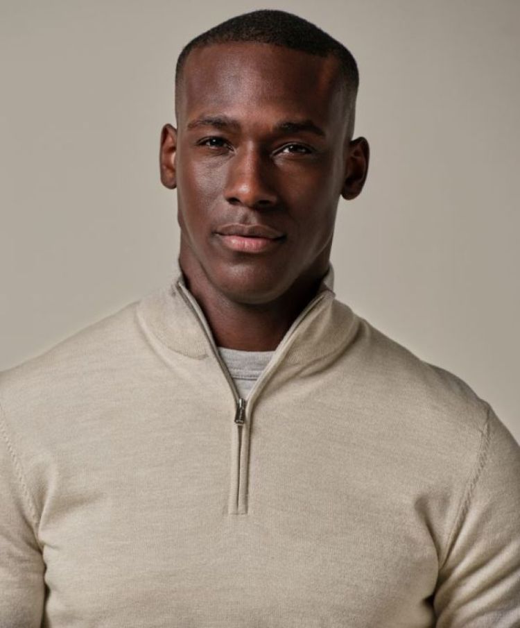 PP2J00012D PULLOVER HALF ZIP BEIGE F Beige