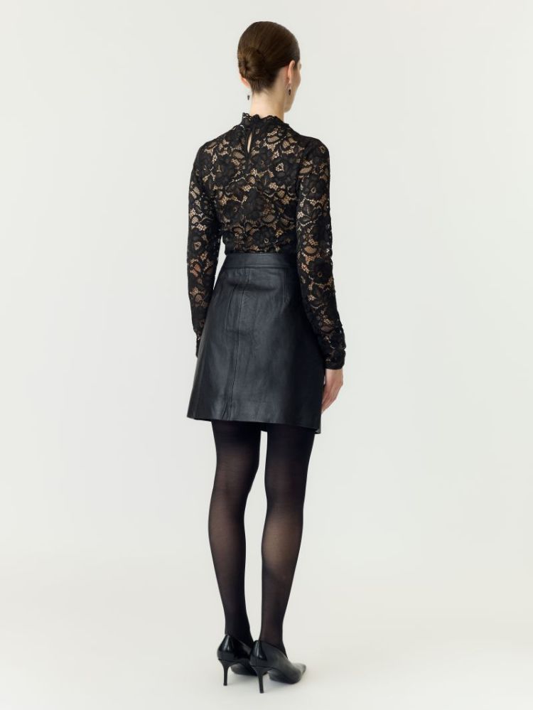 YASLACEY LS LACE TOP S. 190939 Black