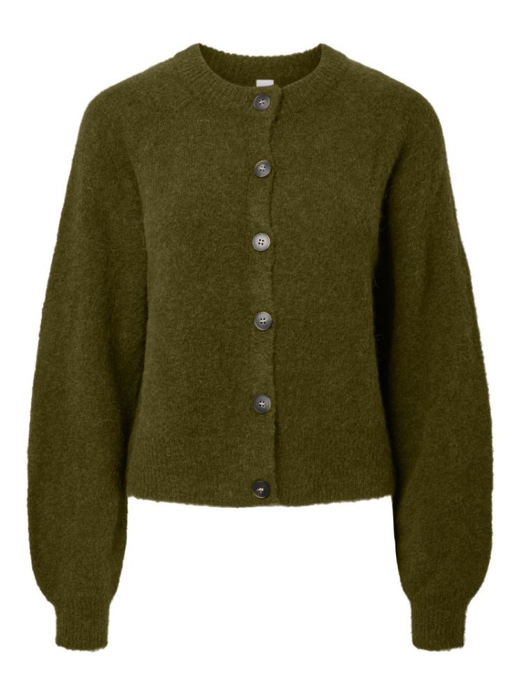 YASJOHI LS WOOL BLEND CARDIGAN 224298 Fir Gree