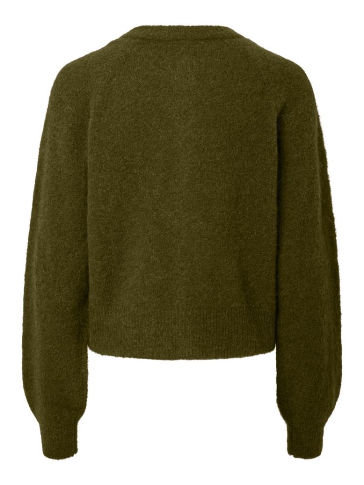 YASJOHI LS WOOL BLEND CARDIGAN 224298 Fir Gree