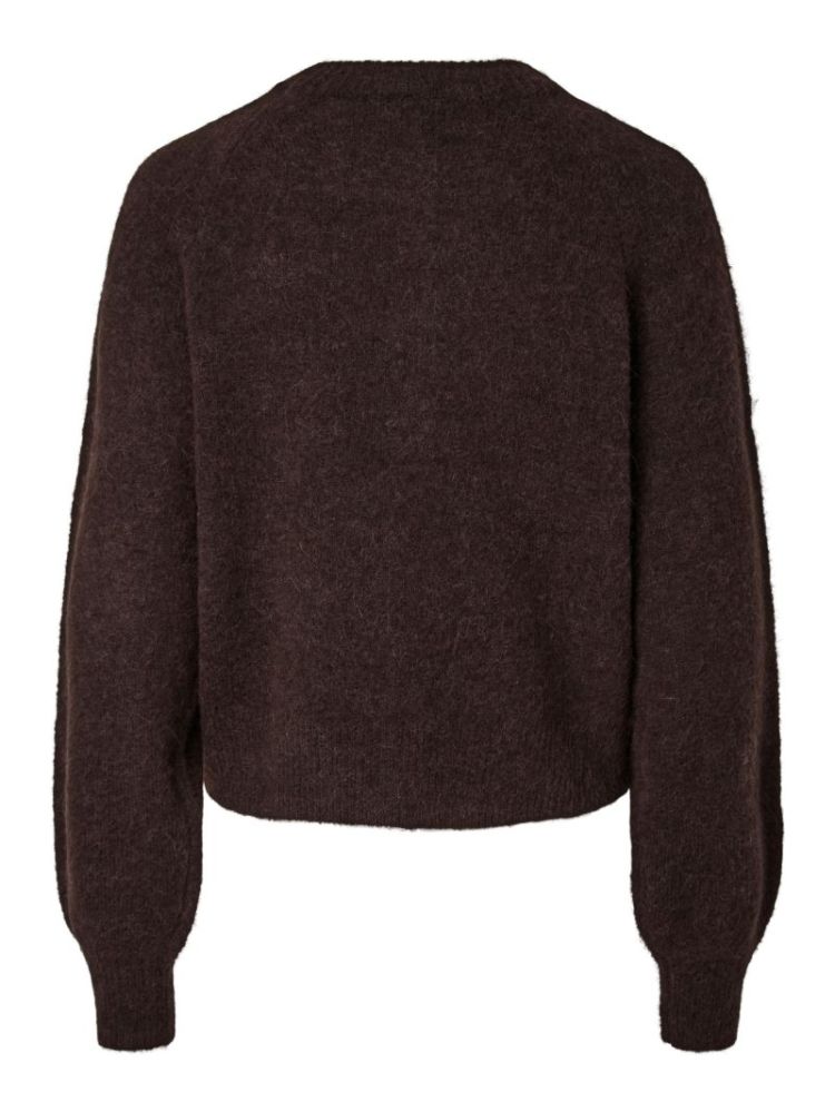 YASJOHI LS WOOL BLEND CARDIGAN 229437 Coffee B