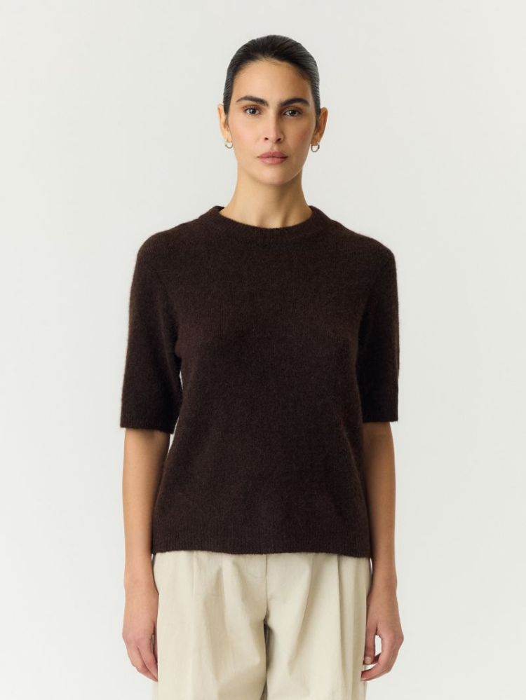 YASJOHI SS WOOL BLEND PULLOVER 229437 Coffee B