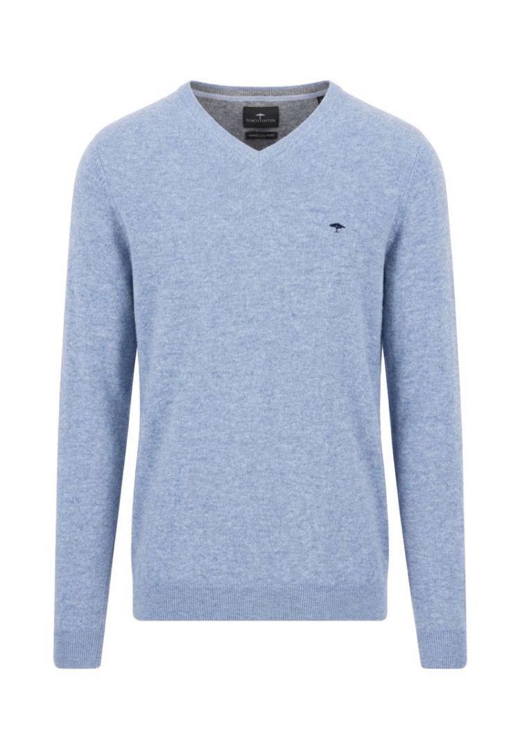 V-Neck. Merino Cashmere 660 air blue