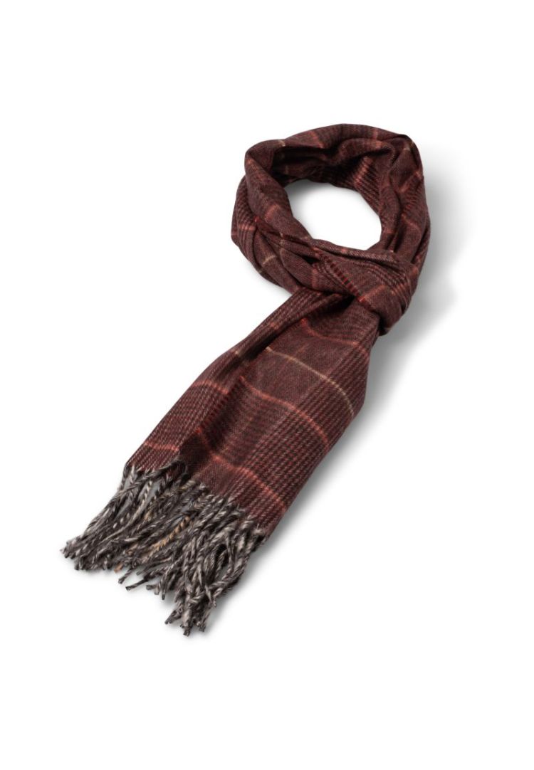 Soft Check Scarf 346 brick