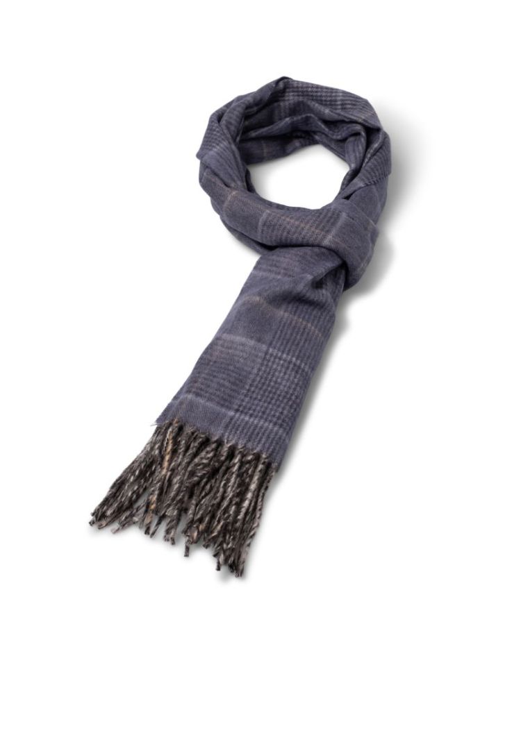 Soft Check Scarf 661 ink blue
