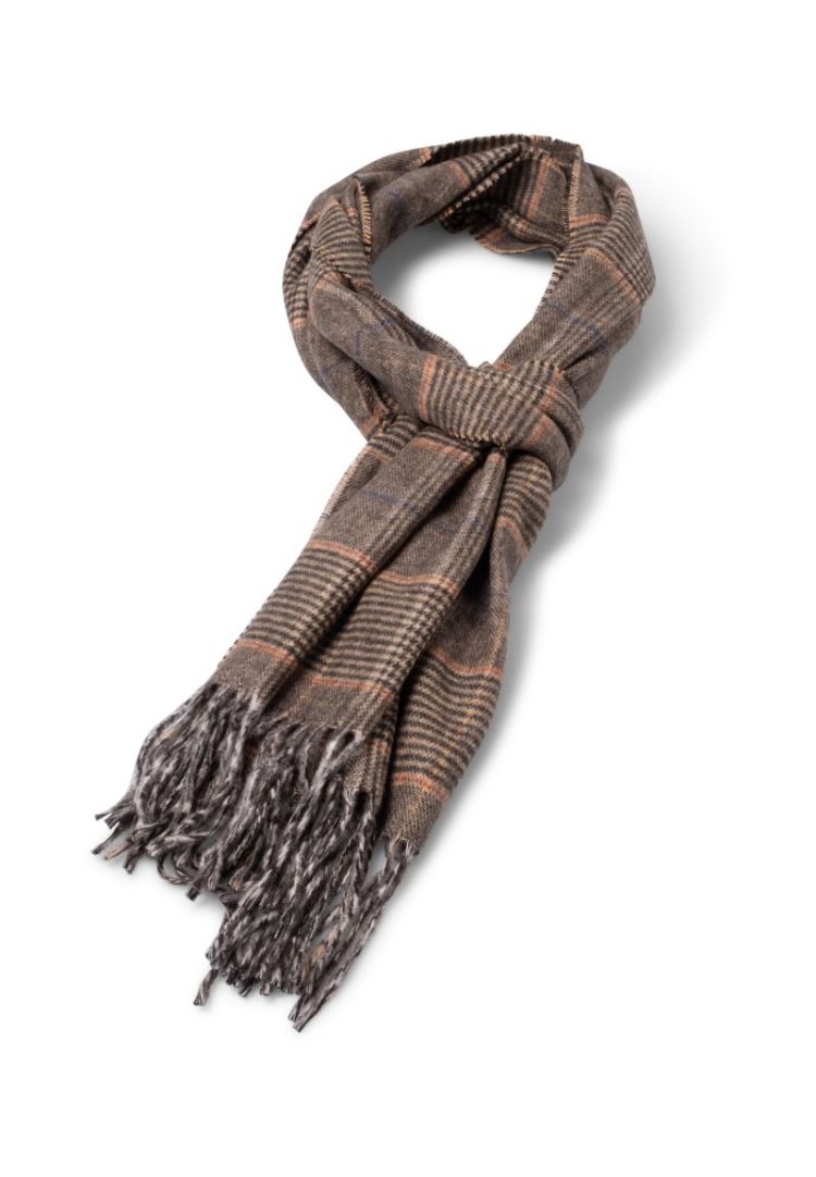 Soft Check Scarf 867 tobacco