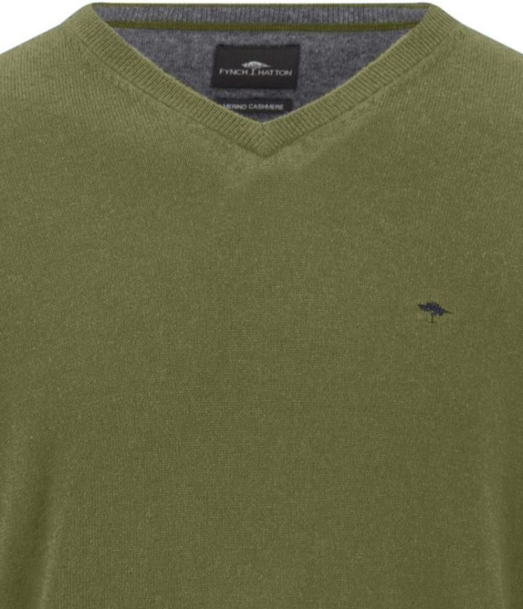 V-Neck. Merino Cashmere 748 moss