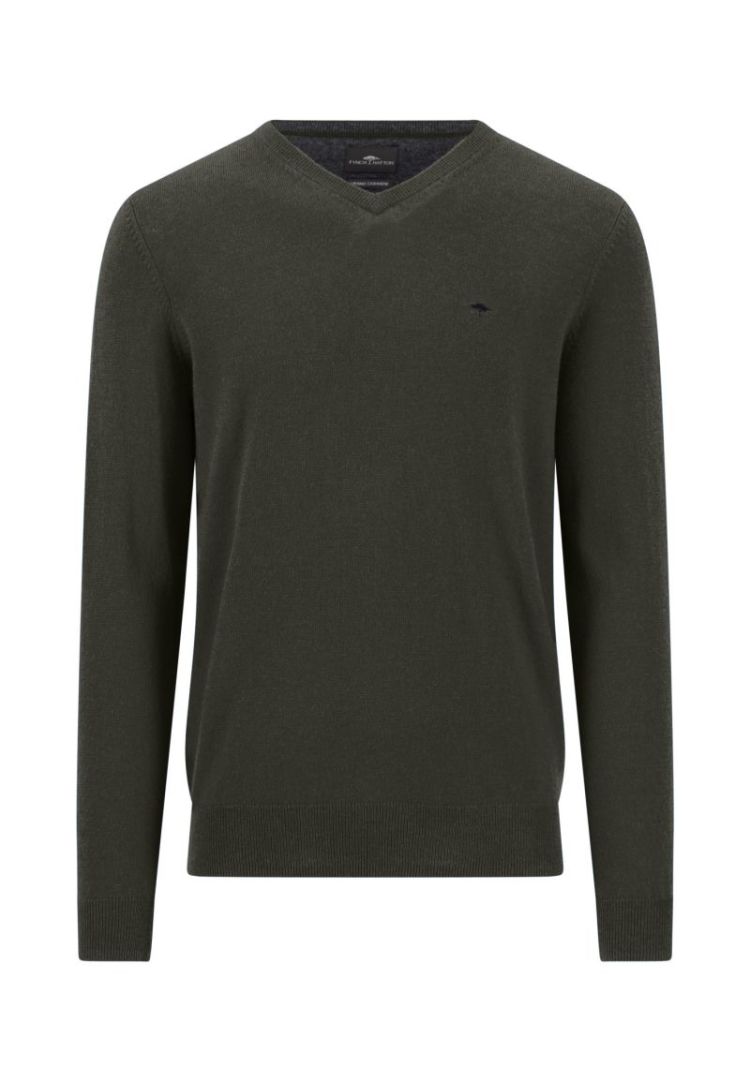 V-Neck. Merino Cashmere 749 cypress