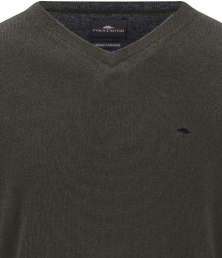 V-Neck. Merino Cashmere 749 cypress