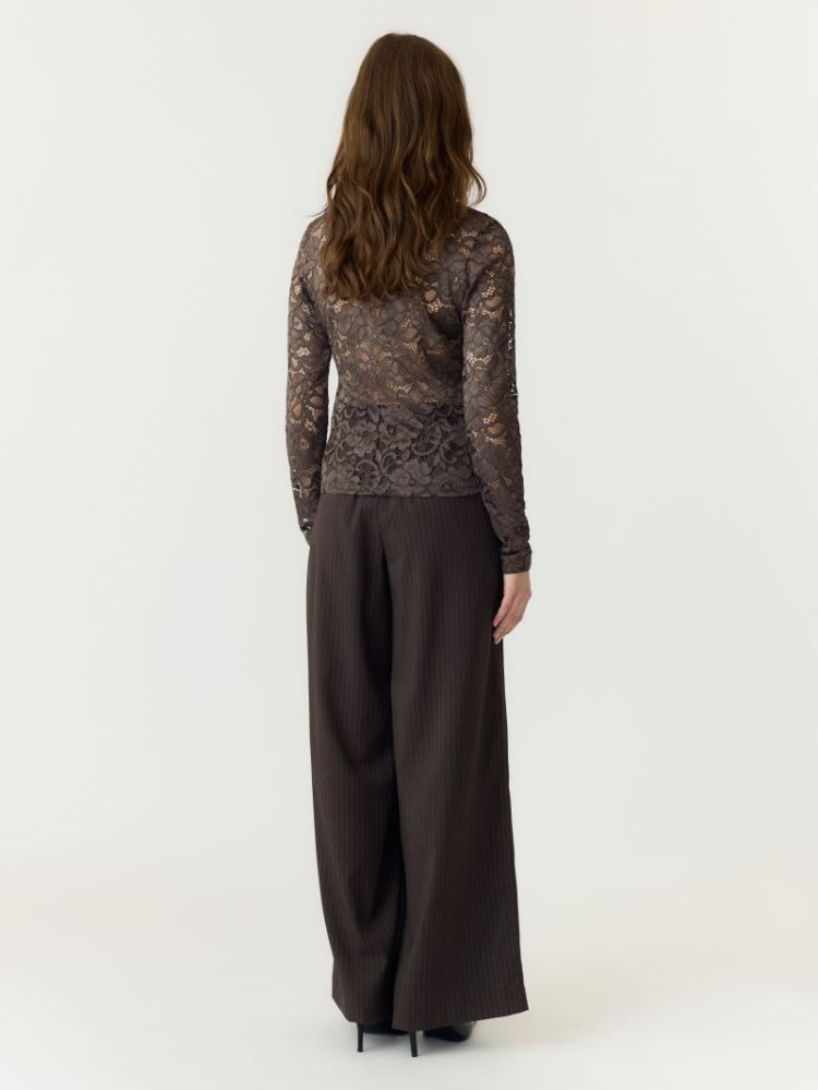 YASLACEY LS LACE TOP S. 298838 Chocolat