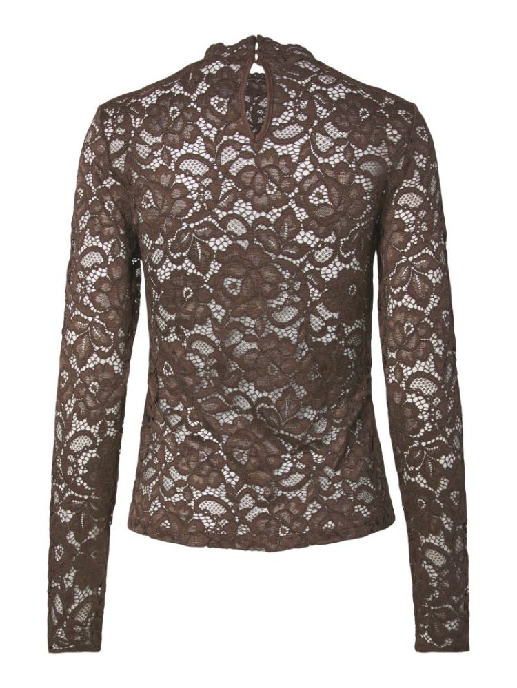 YASLACEY LS LACE TOP S. 298838 Chocolat