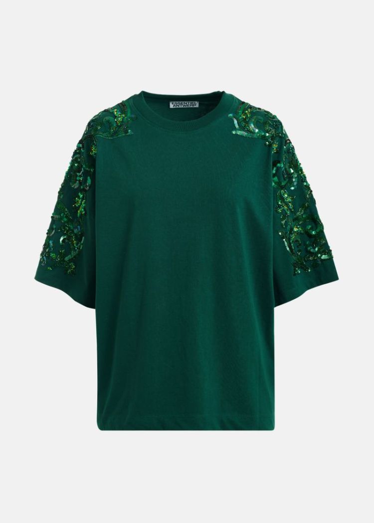 embroidered t-shirt bg05 Bottle gre