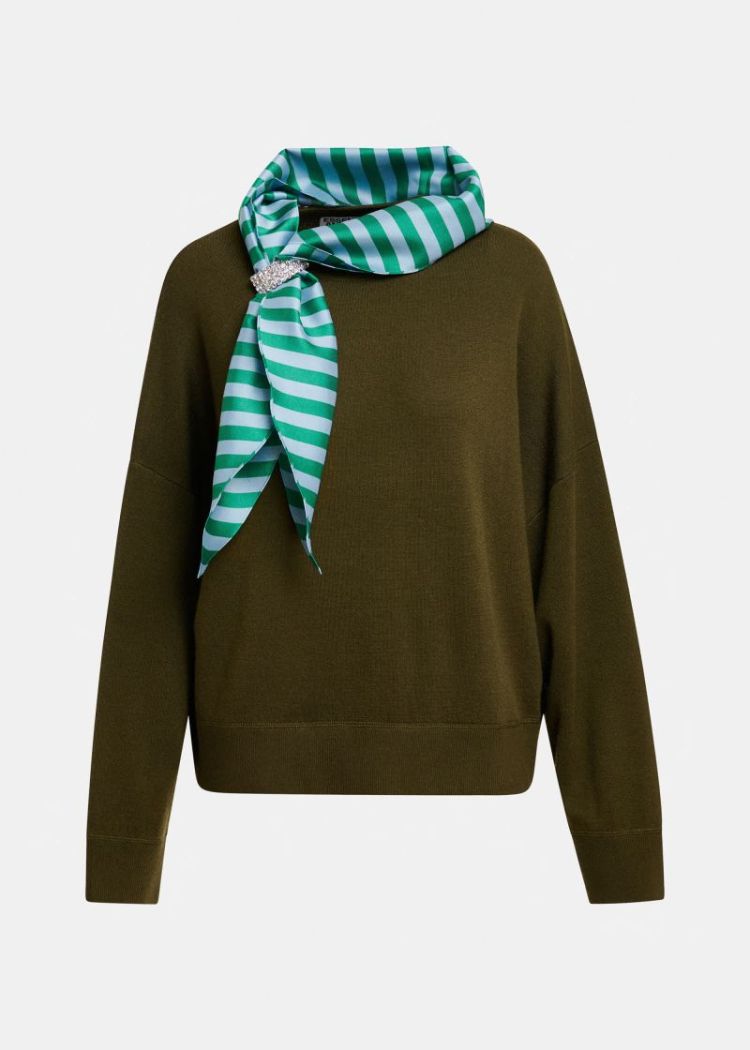pullover with scarf km26 Khaki miss
