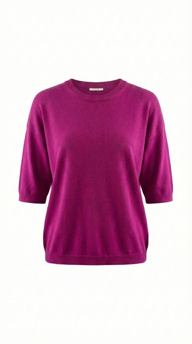 pull  round neck 3-4 sleeves plum 
