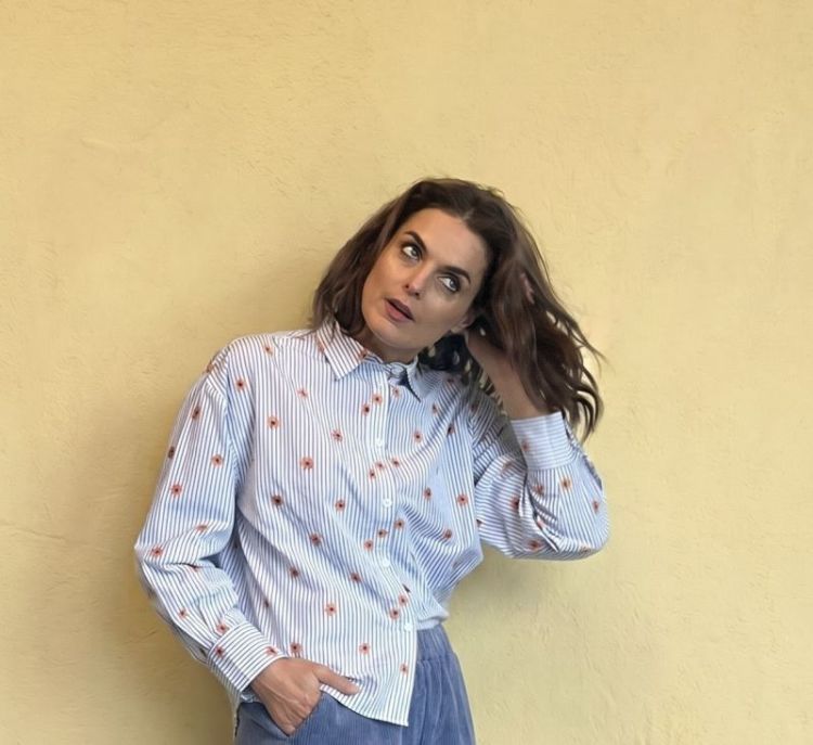 shirt striped with violets marina 