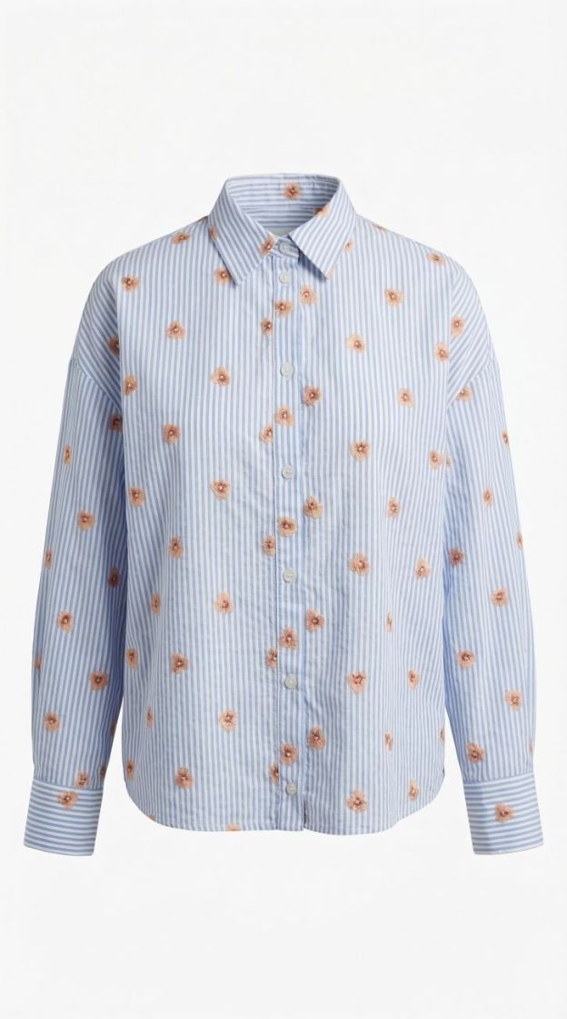 shirt striped with violets marina