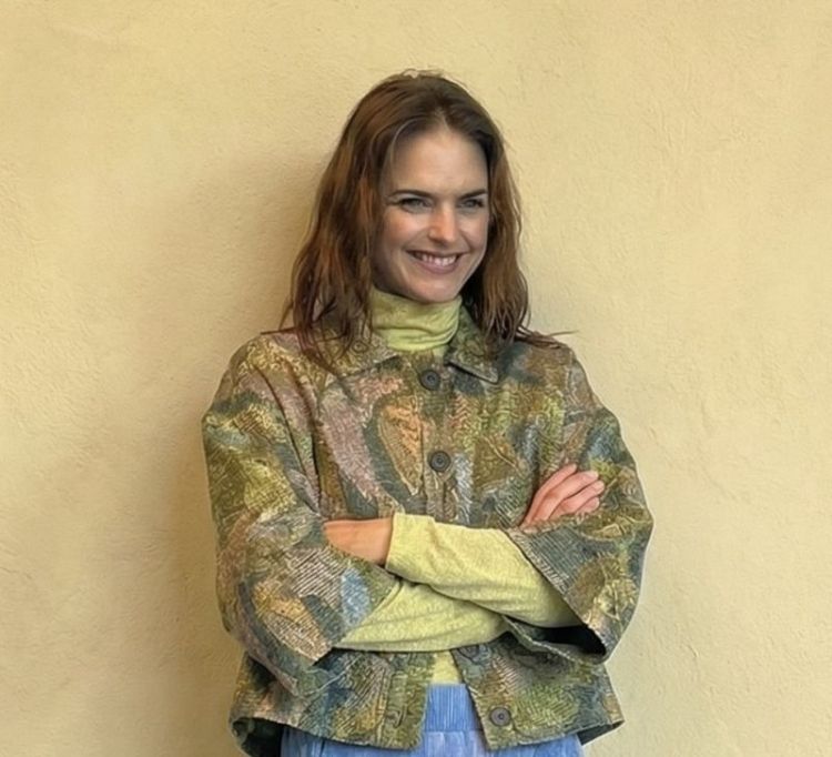 jacket wide in jaquard olive-night