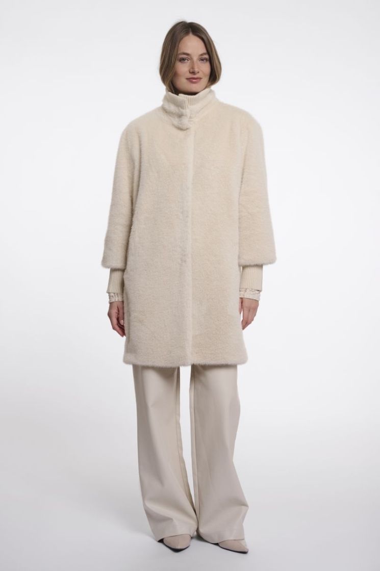 Medium length jacket with rib cuffs Birch