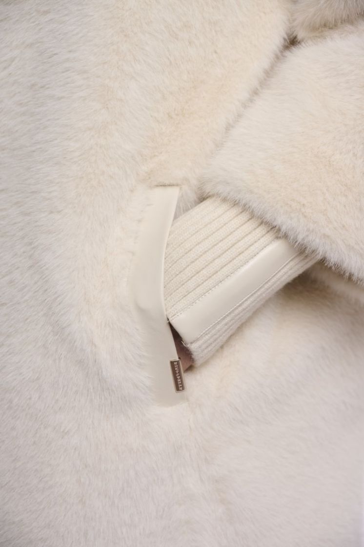Medium length jacket with rib cuffs Birch