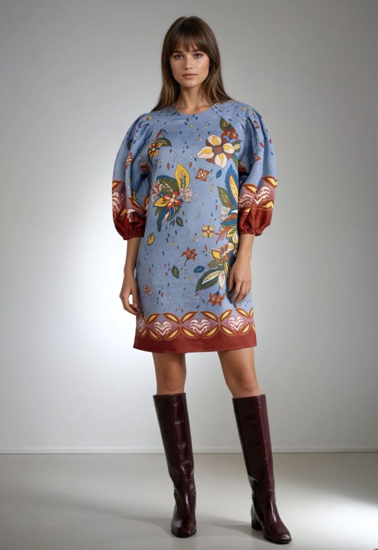 VIOLETTA DRESS Denim Garden 