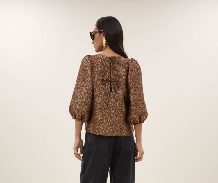 JET SPARKLE CHEETAH BLOUSE 1727 copper che