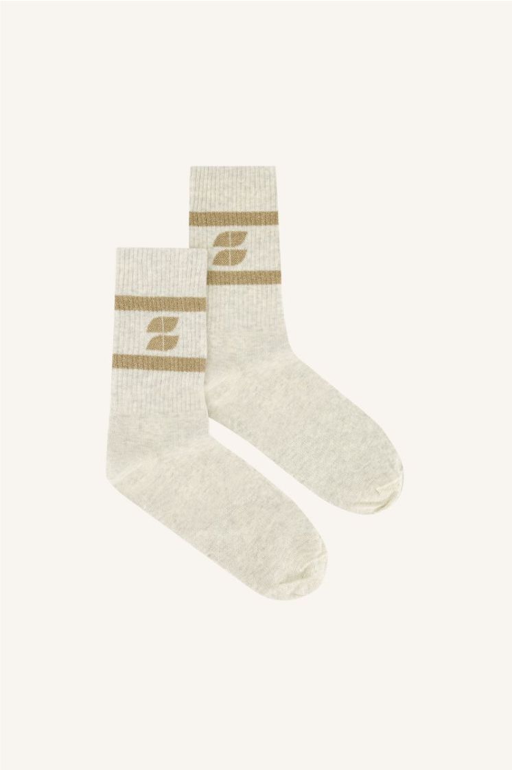 LOGO SPARKLE GREY SOCKS 750 gold