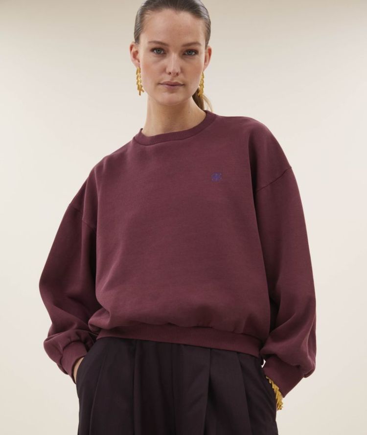MALYN LOGO SWEATER 1339 burgundy c