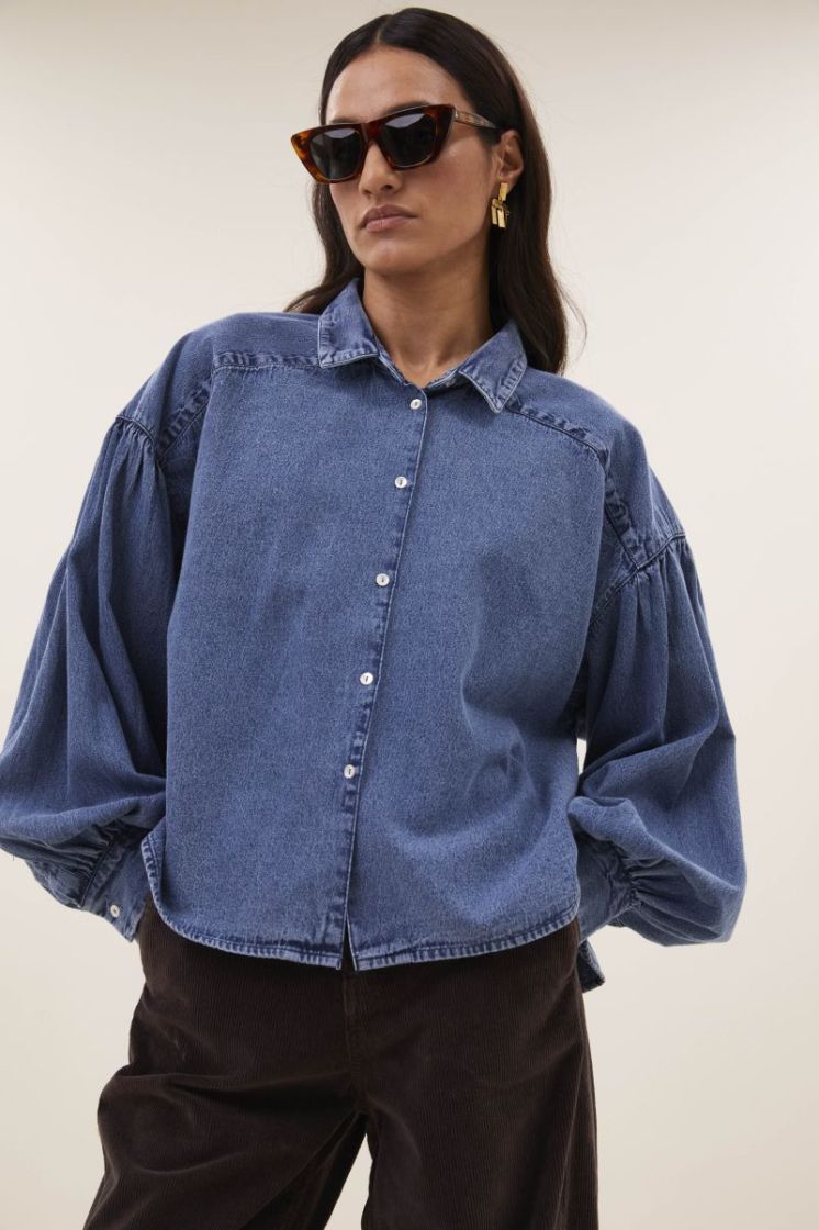 SARAH SHORT DENIM BLOUSE 1602 medium den