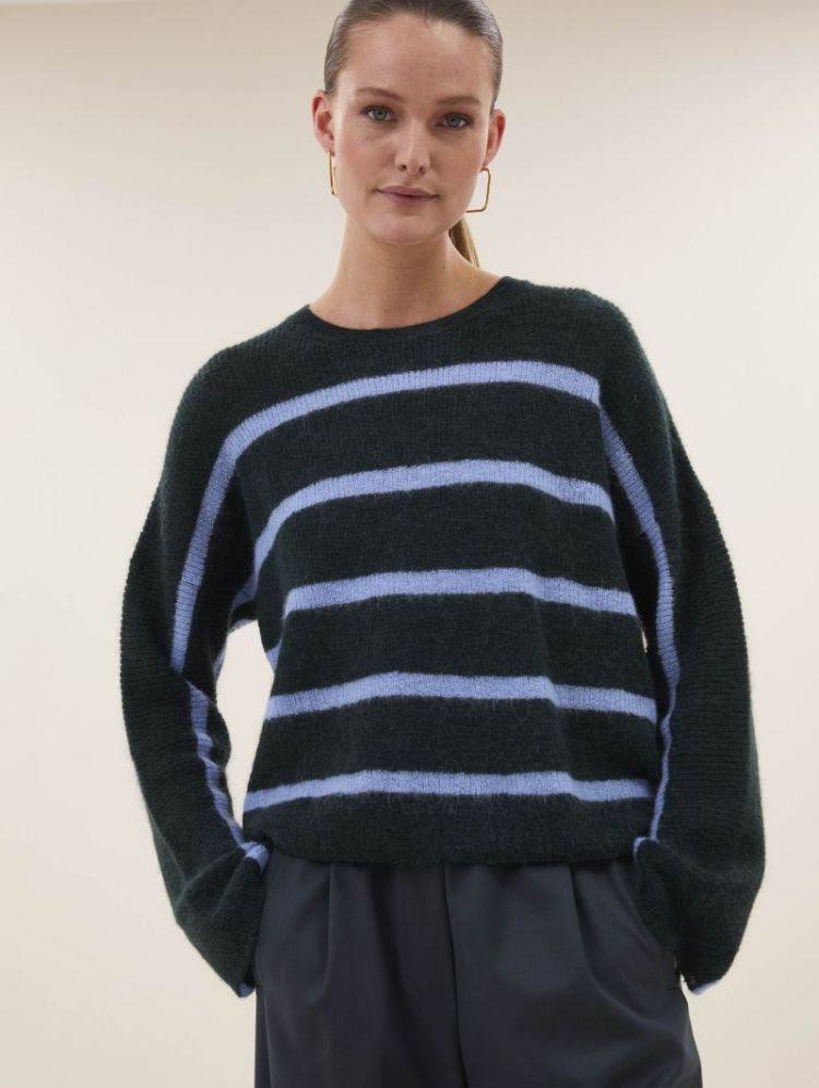 VIDE STRIPE PULLOVER 1409 green clou