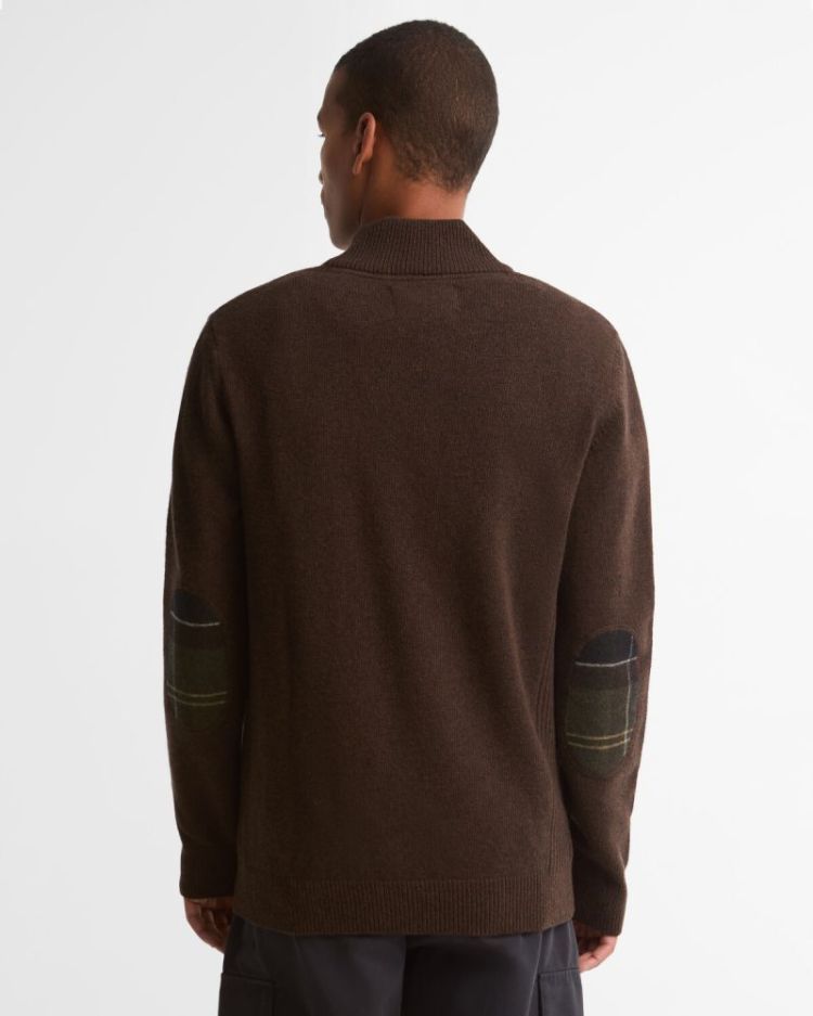 BARBOUR HOLDEN HALF ZIP KNITTED JUMPER BR17 DARK OAK