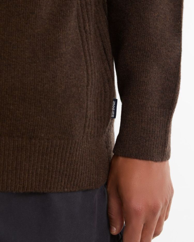 BARBOUR HOLDEN HALF ZIP KNITTED JUMPER BR17 DARK OAK 