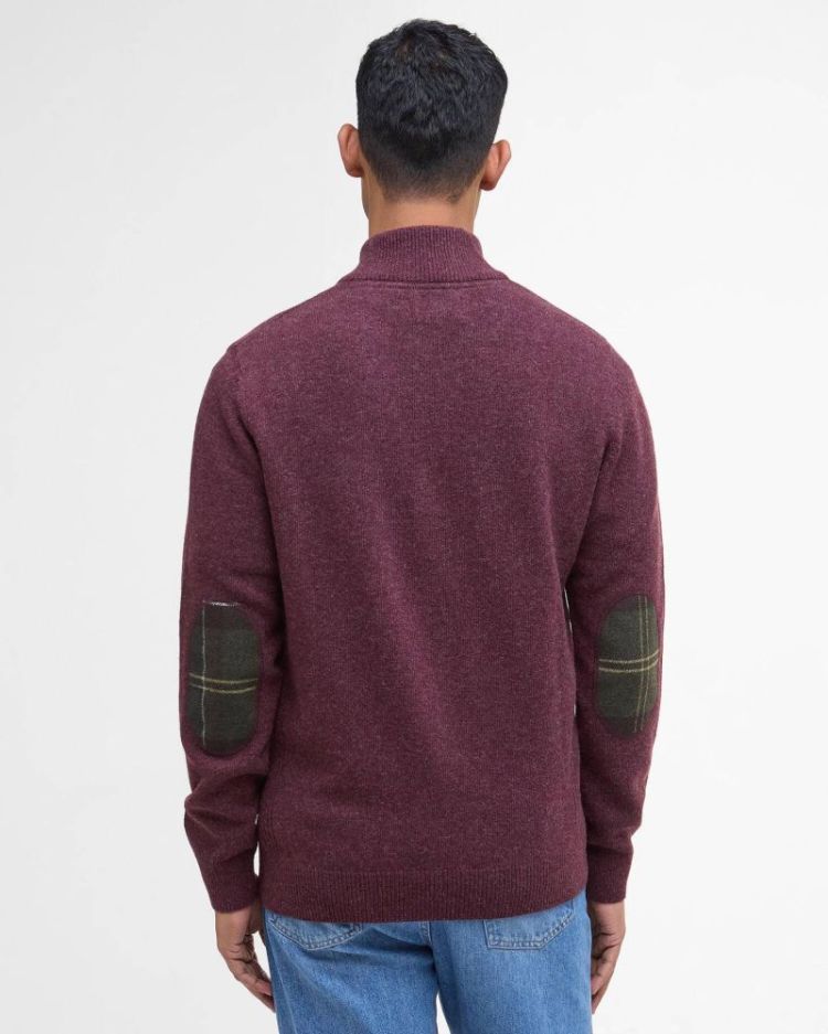 BARBOUR HOLDEN HALF ZIP KNITTED JUMPER SOS - RE77 RUBY