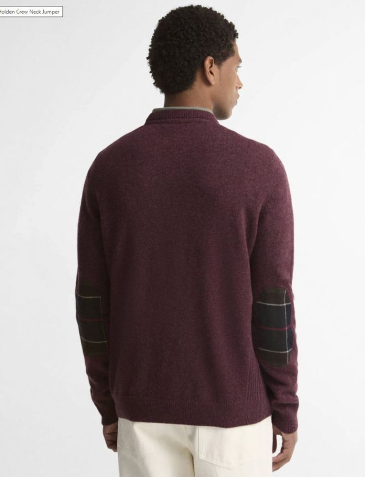 BARBOUR HOLDEN CREW NECK SWEATER RE77 RUBY MARL 