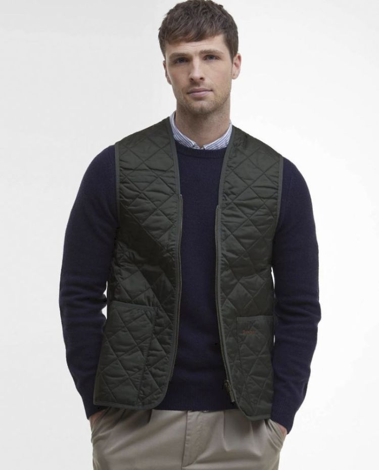 BARBOUR QUILTED WAISTCOAT-ZIP-IN LINER SOS - GN91 OLIV