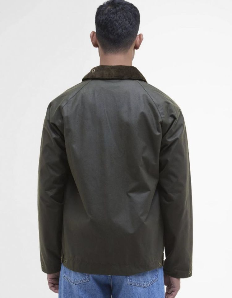 BARBOUR SHORT BEDALE WAX JACKET SOS - OL52 FERN