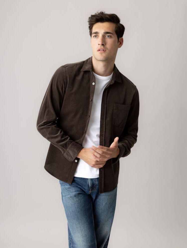 ALDEN CORDUROY SHIRT 285 Black Coffe
