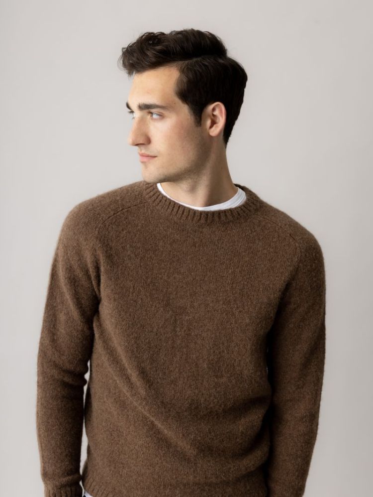 CARLOS CREW NECK KNIT 591 Chocolate B