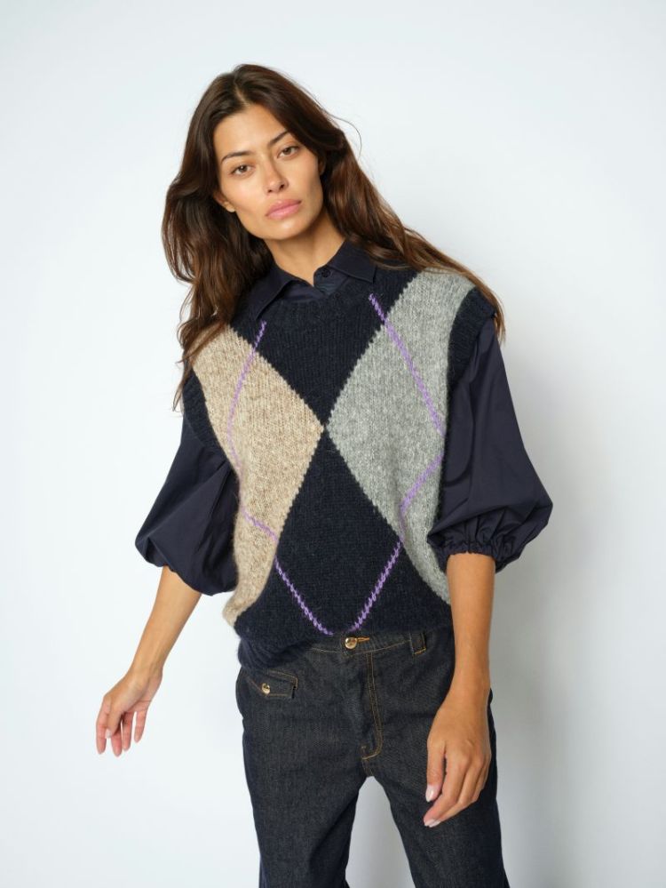 JENNINE KNIT VEST 468 Salute Navy