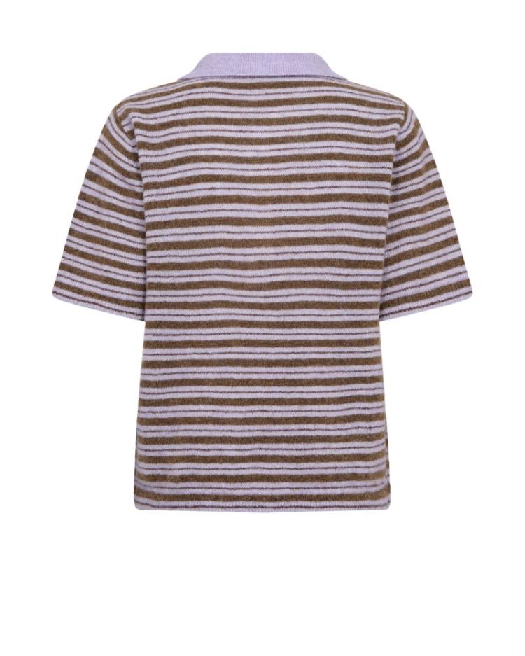 MILVI SS STRIPE POLO KNIT 280 Violet Tuli