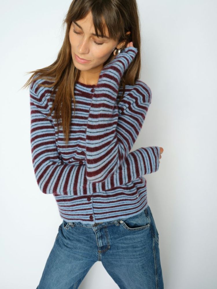 MILVI STRIPE CARDIGAN 278 Port Royale